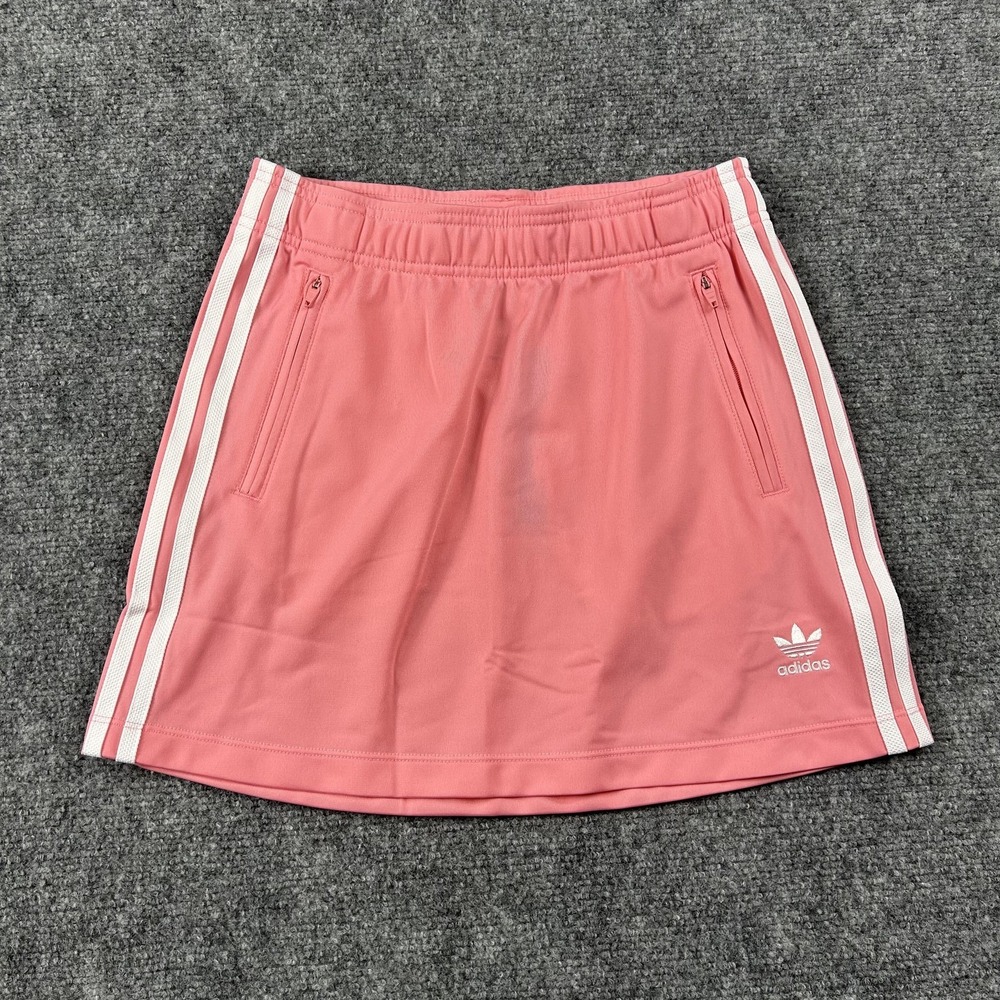 Adidas Firebird Skirt Girls Medium Pink Originals 3 Stripe Knit Athletic Trefoil